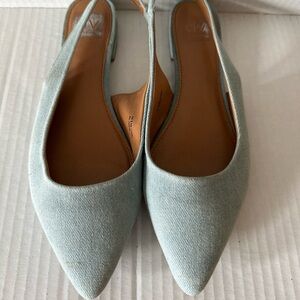 DV by Dolce Vita Light Blue Slingback Pointed-Toe Flats